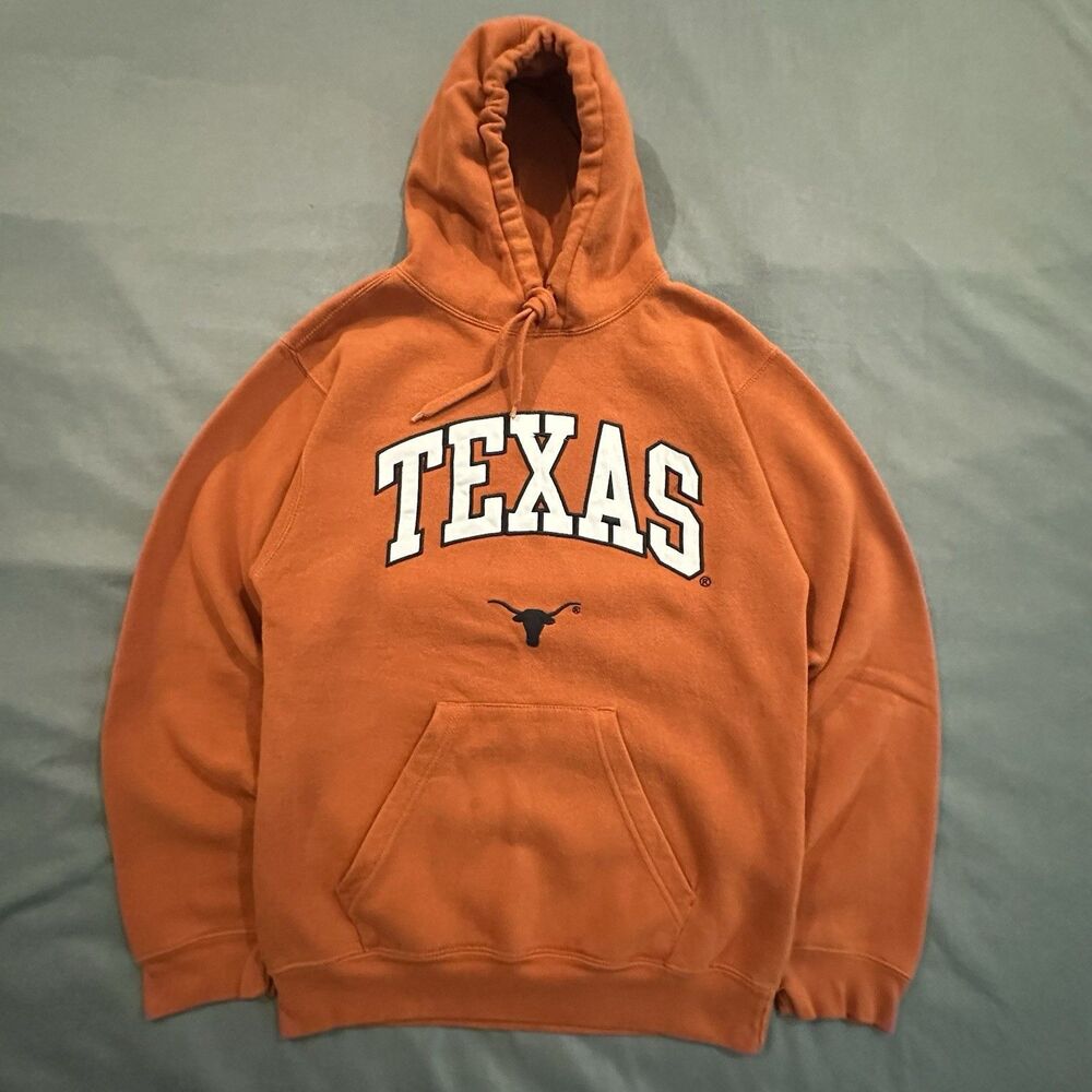 Vintage Y2K Texas Longhorns Hoodie Mens M Embroidered Pullover NCAA University